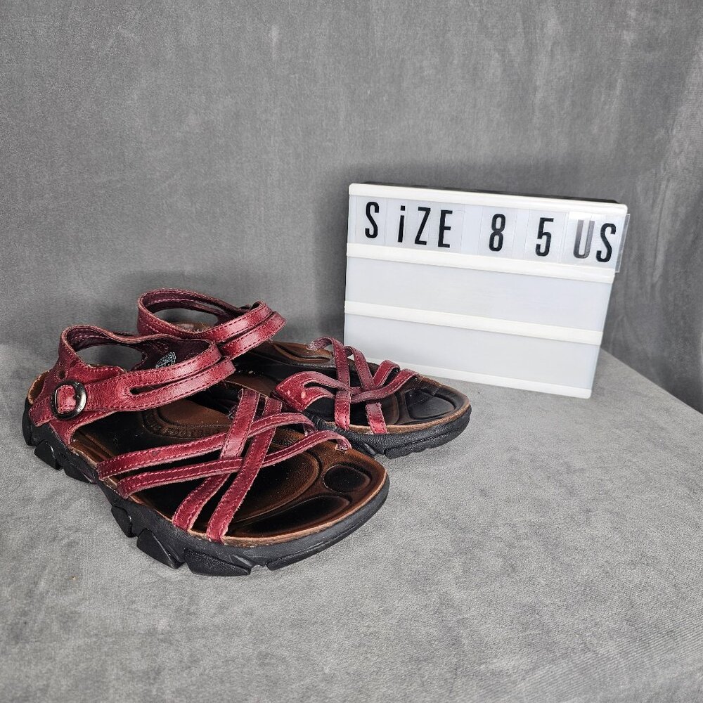 Keen Paradise Red Full Grain Leather Sandals with Buckle Women’s Size 8.5  S1-14